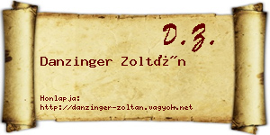 Danzinger Zoltán névjegykártya